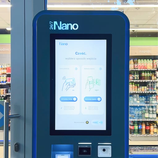 Entrance to Zabka Nano store.
